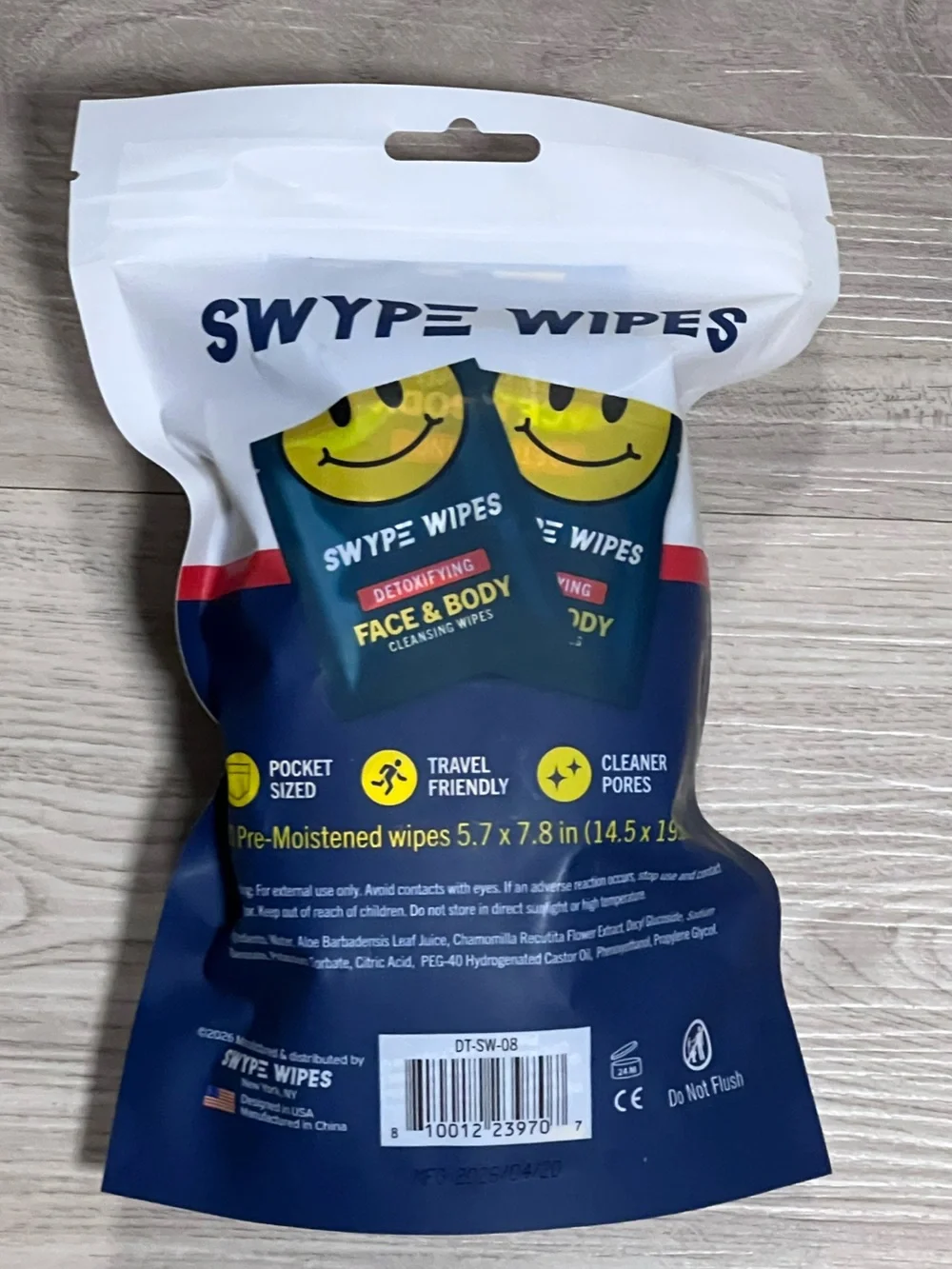 SWYPE Wipes Detoxifying Face & Body Cleansing Wipes 30 Count NEW in package